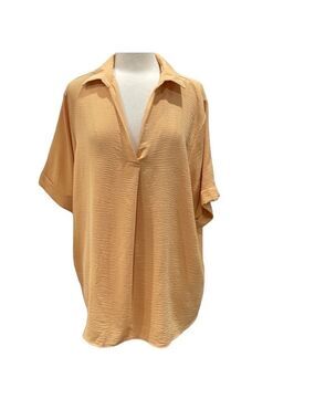 NWOT Zig‎ Zag Stripe Textured Plisse Stretch Short Sleeve Top SZ 3XL
